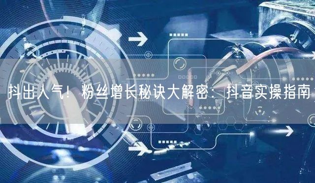 抖出人气！粉丝增长秘诀大解密：抖音实操指南