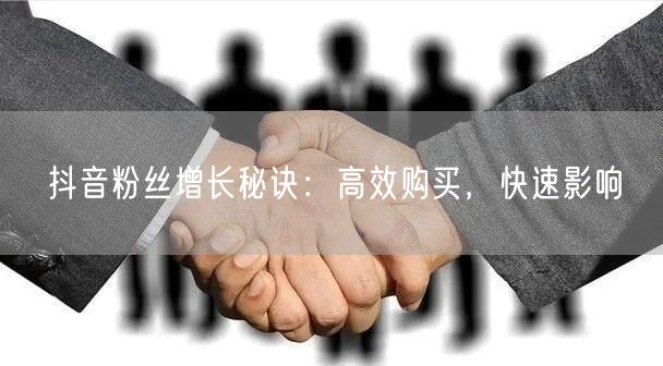 抖音粉丝增长秘诀：高效购买，快速影响