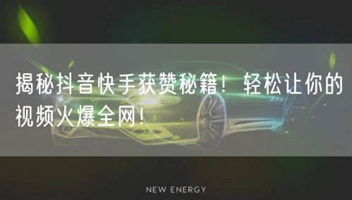 揭秘抖音快手获赞秘籍！轻松让你的视频火爆全网！