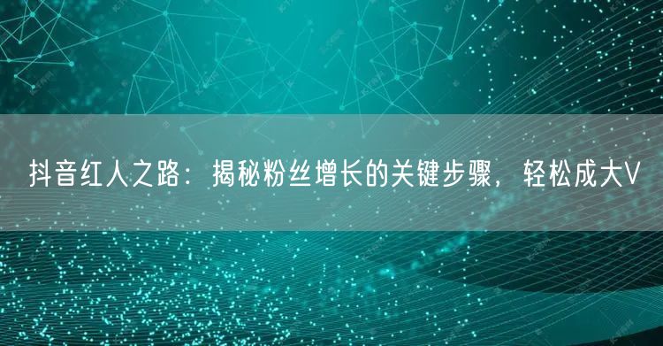 抖音红人之路：揭秘粉丝增长的关键步骤，轻松成大V
