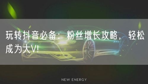 玩转抖音必备：粉丝增长攻略，轻松成为大V!
