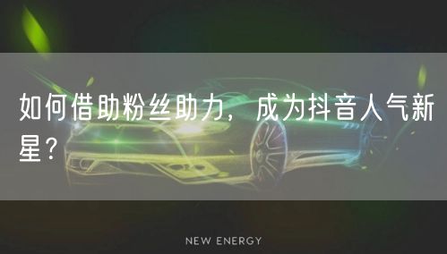 如何借助粉丝助力，成为抖音人气新星？