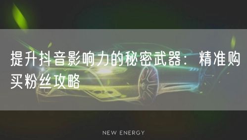 提升抖音影响力的秘密武器：精准购买粉丝攻略