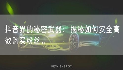 抖音界的秘密武器：揭秘如何安全高效购买粉丝。