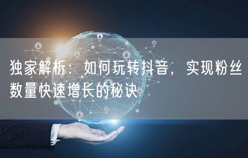 独家解析：如何玩转抖音，实现粉丝数量快速增长的秘诀