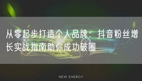 从零起步打造个人品牌：抖音粉丝增长实战指南助你成功破圈