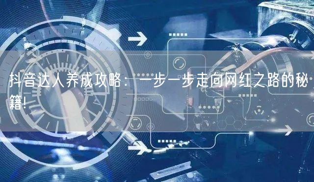 抖音达人养成攻略：一步一步走向网红之路的秘籍!