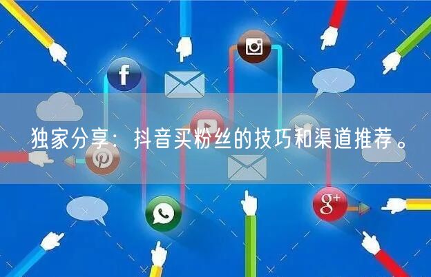 独家分享：抖音买粉丝的技巧和渠道推荐。