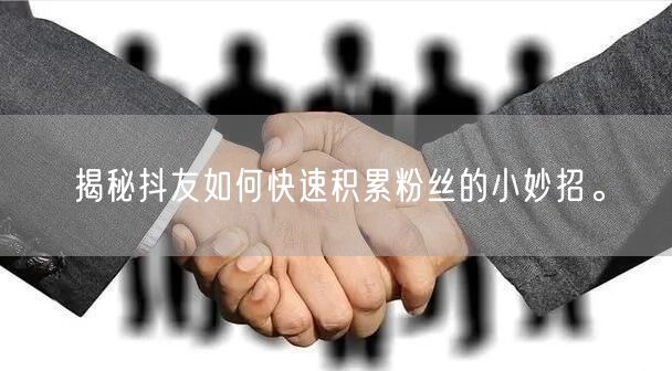 揭秘抖友如何快速积累粉丝的小妙招。