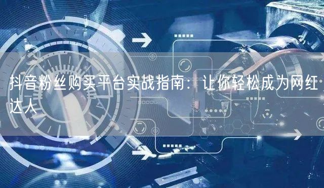 抖音粉丝购买平台实战指南：让你轻松成为网红达人