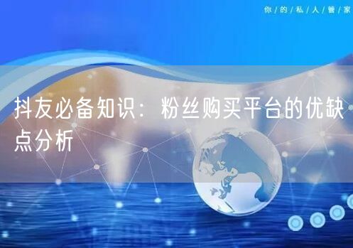 抖友必备知识：粉丝购买平台的优缺点分析