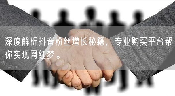 深度解析抖音粉丝增长秘籍，专业购买平台帮你实现网红梦。