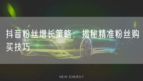 抖音粉丝增长策略：揭秘精准粉丝购买技巧