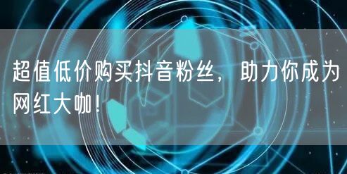 超值低价购买抖音粉丝，助力你成为网红大咖！