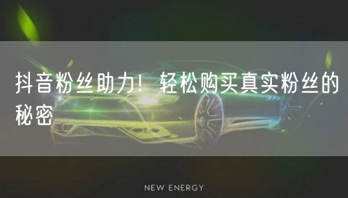 抖音粉丝助力！轻松购买真实粉丝的秘密