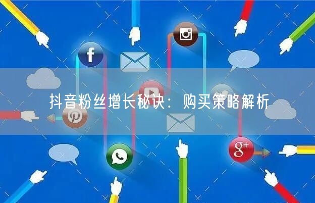 抖音粉丝增长秘诀：购买策略解析