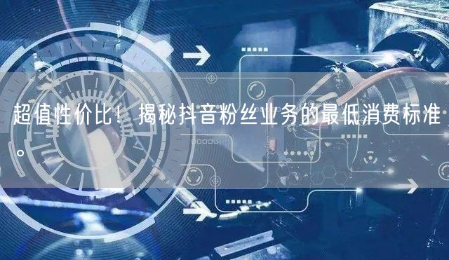 超值性价比！揭秘抖音粉丝业务的最低消费标准。