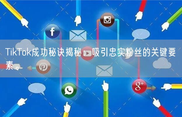TikTok成功秘诀揭秘：吸引忠实粉丝的关键要素。