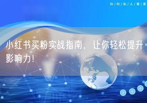 小红书买粉实战指南，让你轻松提升影响力！