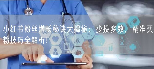 小红书粉丝增长秘诀大揭秘：少投多效，精准买粉技巧全解析！