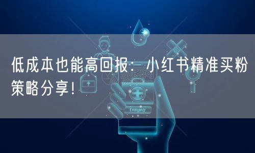 低成本也能高回报：小红书精准买粉策略分享！