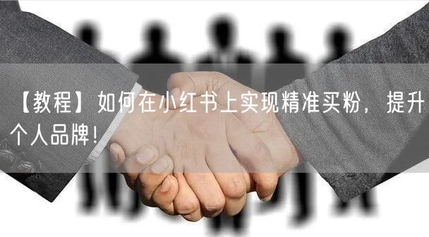 【教程】如何在小红书上实现精准买粉，提升个人品牌！