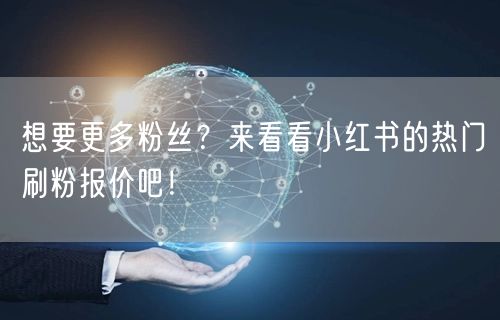想要更多粉丝？来看看小红书的热门刷粉报价吧！
