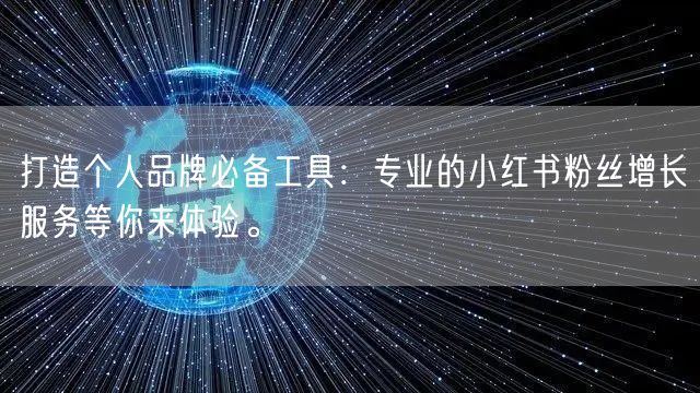 打造个人品牌必备工具：专业的小红书粉丝增长服务等你来体验。