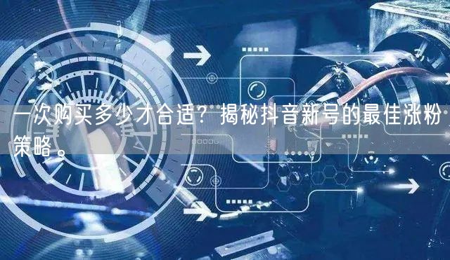 一次购买多少才合适？揭秘抖音新号的最佳涨粉策略。