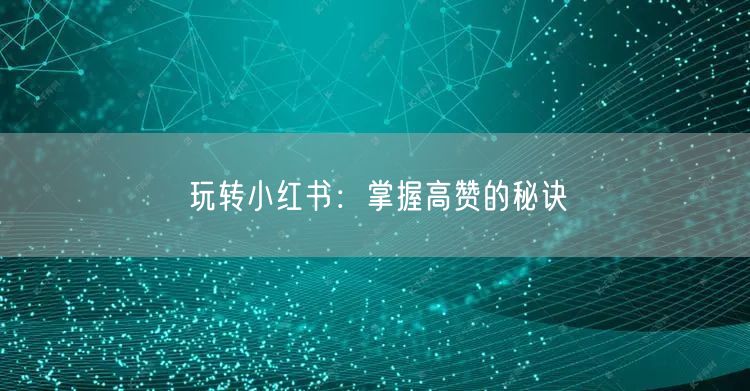 玩转小红书：掌握高赞的秘诀
