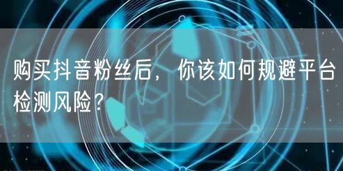 购买抖音粉丝后，你该如何规避平台检测风险？