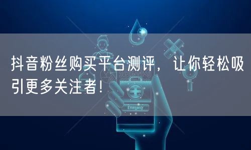 抖音粉丝购买平台测评，让你轻松吸引更多关注者！