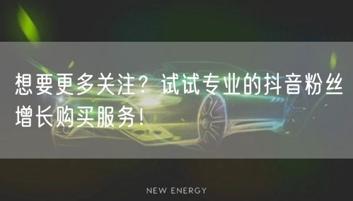 想要更多关注？试试专业的抖音粉丝增长购买服务！