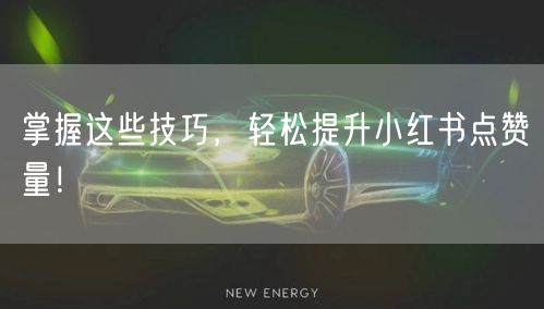 掌握这些技巧，轻松提升小红书点赞量！