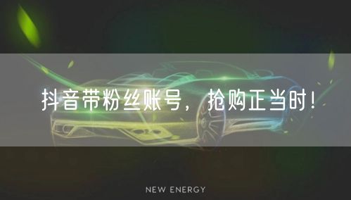 抖音带粉丝账号，抢购正当时！
