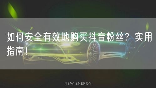 如何安全有效地购买抖音粉丝？实用指南！