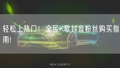 轻松上热门！全民K歌抖音粉丝购买指南!