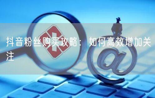 抖音粉丝购买攻略：如何高效增加关注