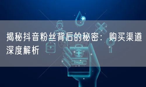 揭秘抖音粉丝背后的秘密：购买渠道深度解析