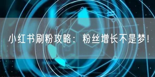 小红书刷粉攻略：粉丝增长不是梦！