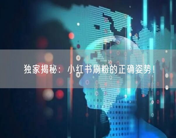 独家揭秘：小红书刷粉的正确姿势！