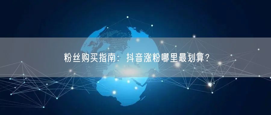 粉丝购买指南：抖音涨粉哪里最划算？