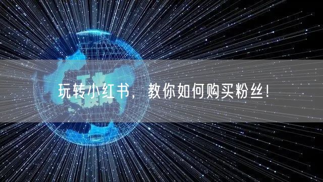 玩转小红书，教你如何购买粉丝！