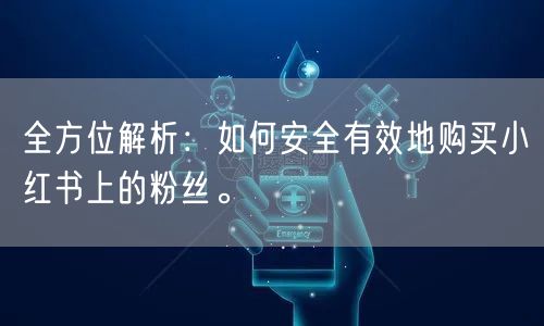 全方位解析：如何安全有效地购买小红书上的粉丝。