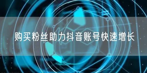 购买粉丝助力抖音账号快速增长