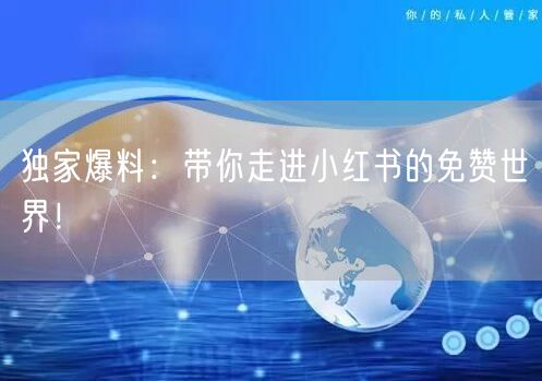 独家爆料：带你走进小红书的免赞世界！