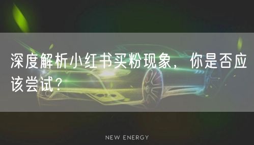 深度解析小红书买粉现象，你是否应该尝试？