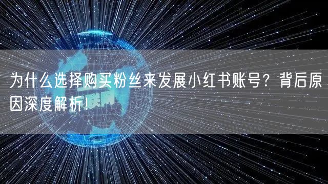 为什么选择购买粉丝来发展小红书账号？背后原因深度解析！