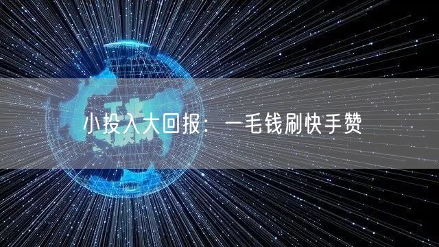 小投入大回报：一毛钱刷快手赞