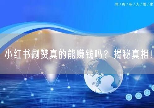 小红书刷赞真的能赚钱吗？揭秘真相！